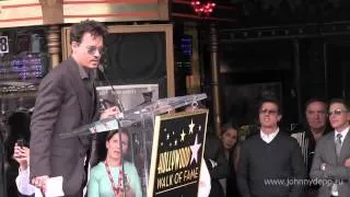 Johnny Depp speaks during the ceremony honoring Jerry Bruckheimer with a Star