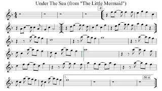 UNDER THE SEA for flute or violin Sheet Music Play Along Backing Track