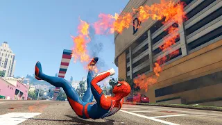 GTA 5 Epic Ragdolls And Fails #45 - ( Spider-man Pukes Fire And Goes Wrong )