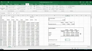 Portfolio Optimization in Excel - Revised
