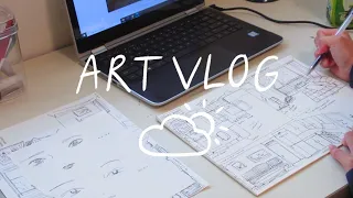 comic writing, drawing, and daily living 🌸 art vlog