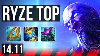 RYZE vs KENNEN (TOP) | 12/2/6, 800+ games, Legendary, Rank 12 Ryze | BR Grandmaster | 14.11