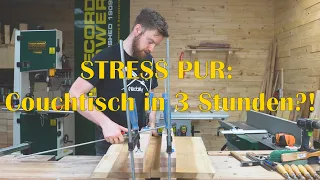 In 3 Stunden Couchtisch aus Massivholz bauen - Holzverbindungen und Baumkante einfach verkleben