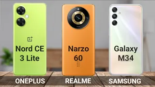 OnePlus Nord CE 3 Lite Vs Realme Narzo 60 Vs Samsung Galaxy M34 | Full Comparison | Technical Genie