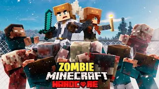 I Survived a FROZEN ZOMBIE ISLAND with Girlfriend in HARDCORE Minecraft