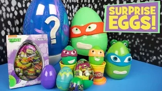 KidCity Opens Ninja Turtles Play-doh Surprise Eggs!