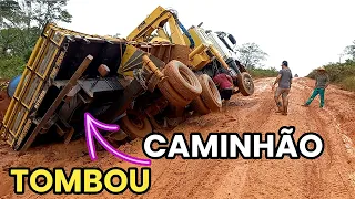 CAMINHÃO TOMBOU SUBINDO A LADEIRA