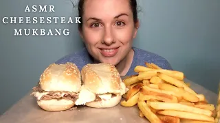 ASMR CHEESESTEAK MUKBANG | Eating Show *No Talking | Eating Sounds | Cheesesteak and Fries