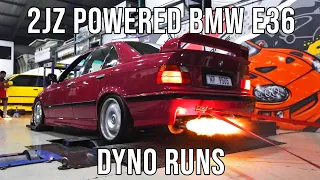 2JZ Powered BMW E36 Shooting Flames On The Dyno