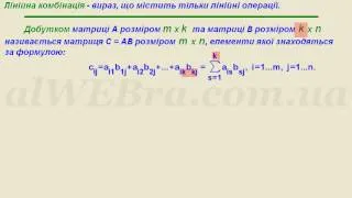 Лінійна алгебра. Тема 3: Дії над матрицями.