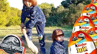 Desafio DANI y EVAN Huevos de dinosaurios JURASSIC WORLD KINDER JOY