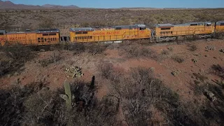 Hundreds of Abandoned Train Engines in the Desert