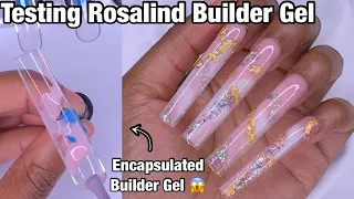 Builder Gel Press On Nails | Testing Rosalind Builder In A Bottle | Pink Marble Nails | Gold Foil