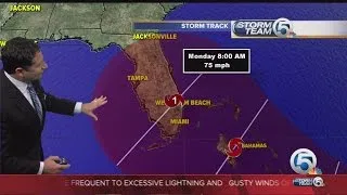 Tropical Storm Erica Noon update: Erika's winds remain at 45 mph