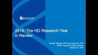 WEBINAR: Huntington's Disease Research 2018 Year in Review