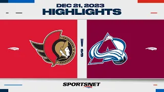 NHL Highlights | Senators vs. Avalanche - December 21, 2023