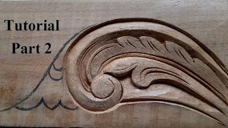 |Wood carving Tutorial Part 2||leaf art wood|Beginners carving tutorial wood|UP wood art|
