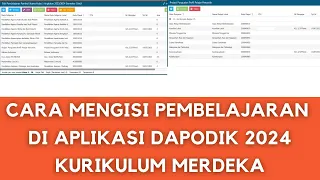 CARA MENGISI PEMBELAJARAN DI APLIKASI DAPODIK 2024 KURIKULUM MERDEKA