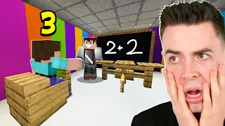 PIERWSZA LEKCJA NOOBKA w NOWYM PRZEDSZKOLU w Minecraft!