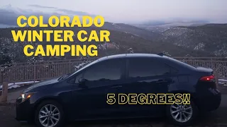Winter Car Camping | 5°F | Toyota Corolla