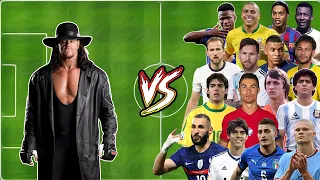 The Undertaker wwe championship VS Footballer (Ronaldo-Messi-Neymar-Bele-Maradona-Ronaldinho-Nazario