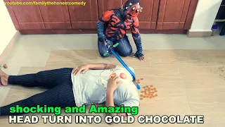 Star Wars  Lightsaber turn head to Gold Chocolate (Family The Honest Comedy) (Funny video #tiktok)