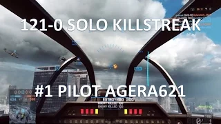 Battlefield 4 Attack Helicopter | 121-0 Solo | #1 Pilot Agera621