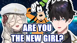 Goofy-kun talks to the new girl