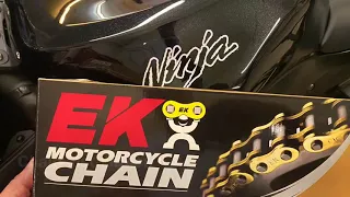 2019-2020 Zx6r Kawasaki Ninja 636 the best 600cc super sport motorcycle chain installation.