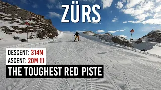 The toughest red piste 165 Madloch-Zürsersee in Zürs St Anton Ski Arlberg (UltraHD 4K)