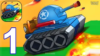 Tiny Blues Vs Mini Reds - Gameplay Walkthrough Part 1 Level 1-6, Tank, War, Army, Commander, Battle