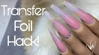 How To Ombre Transfer Foils | Beginner Nail Tech | Acrylic Tutorial |