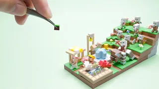 I made Tiny Minecraft Village and Pillage miniature - clay ASMR
