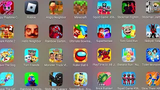 Roblox,Poppy Moblie 2,Angry Neighbor,Minecraft,Dark Riddle,Hello Neighbor,SpongeBob Krusty,StickWar