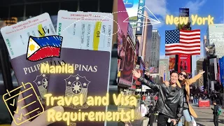 MANILA TO NEW YORK FLIGHT | US TRAVEL REQUIREMENTS + US VISA APPLICATION GUIDE | NEW YORK VLOG 2022