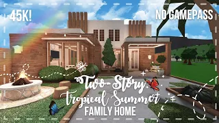 No Gamepass Two Story Tropical Summer Family Home Speedbuild and Tour Bloxburg   iTapixca builds