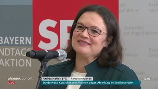 Andrea Nahles und Natascha Kohnen nach SPD-Sitzung zur Bayernwahl am 20.09.18