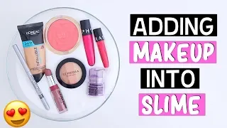 EXTREME ADDING TOO MUCH MAKEUP INGREDIENTS INTO SLIME *adding too much of everything into SLIME*