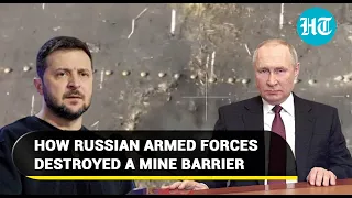 Putin's men destroy mine barrier & Ukraine Army positions near Krasnohorivka | Detonation recorded