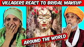 Villagers React To Bridal Wedding Makeup ! Tribal People React To Bridal Wedding Makeup