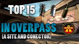 Top 15 Smokes, Molotovs and Pop Flashes on Overpass (A site and Conector) +BONUS