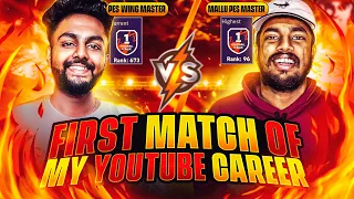 OMG! MY FIRST EVER Match of YOUTUBE JOURNEY🤯 MALLU PES MASTER 🆚 PES WING MASTER | FACECAM GAMEPLAY💥