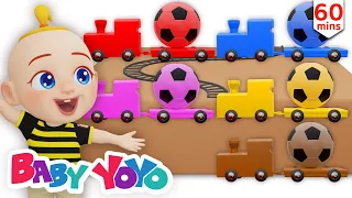 The Colors Song (Color Soccer train) + more nursery rhymes & Kids songs - Baby yoyo