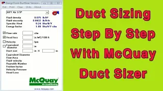 Duct Sizing Step By Step With McQuay Duct Sizer