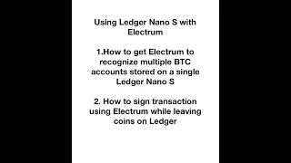 Using Ledger Nano S with Electrum to sign BTC transaction, use to claim HEX.