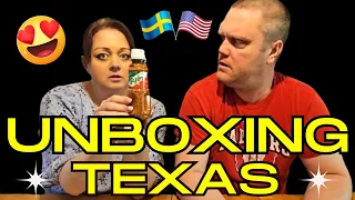 Swedish couple unbox tasty things from Texas!!