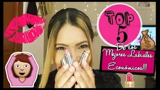 TOP 5 DE LOS MEJORES LABIALES ECONOMICOS !! | WET N WILD | JORDANA | JESSICA