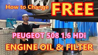 How to Change Oil and Oil Filter? Free Self-Service - PEUGEOT 508 SW 1.6 HDi #mushabbar #changeoil