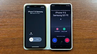 Apple iPhone 11 & Samsung S21 FE Google Duo Group Incoming Call from Email Caller ID. iOS vs Android