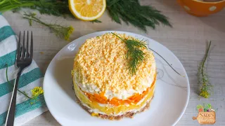 Mimosa salad recipe with healthy dressing | Layered tuna salad